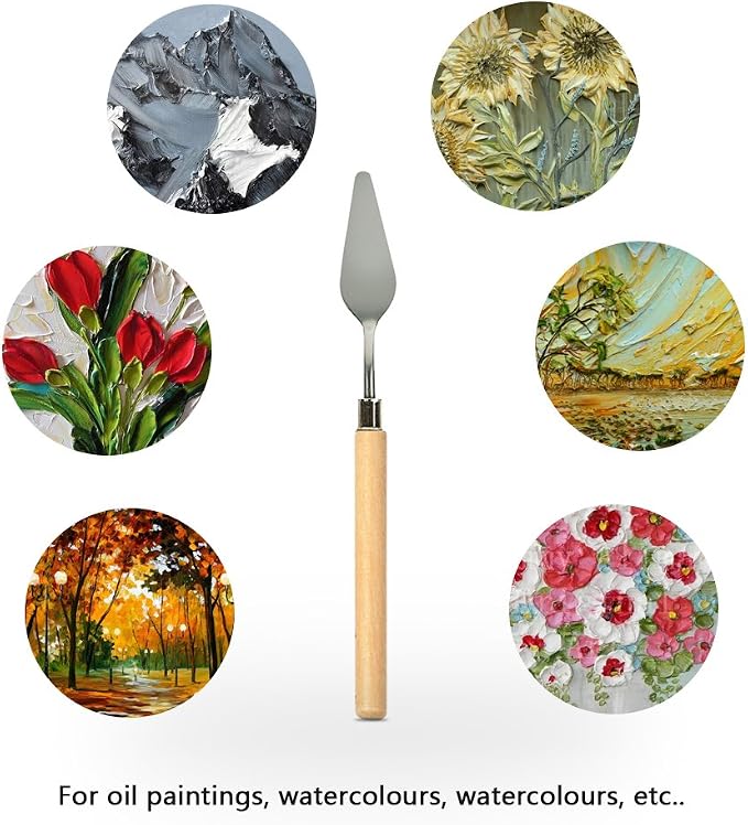 FOCCTS 13 Pcs Palette Knife Set, Stainless Steel Spatula Knives, Wooden Handle - Image 7