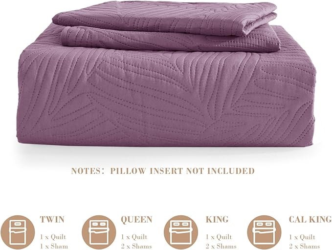 Exclusivo Mezcla Twin Quilt Bedding Set, Lightweight Dusty Lavender Quilts Twin - Image 6