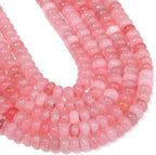 Songxi 5x8mm Natural Light Pink Colored Jade Stone Rondelle Beads, Gemstone - Image 7