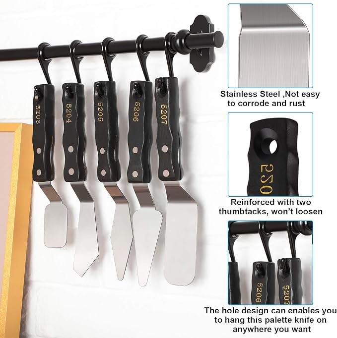 5-piece Large Palette Knife Set Stainless Steel Painting Knives - Image 4