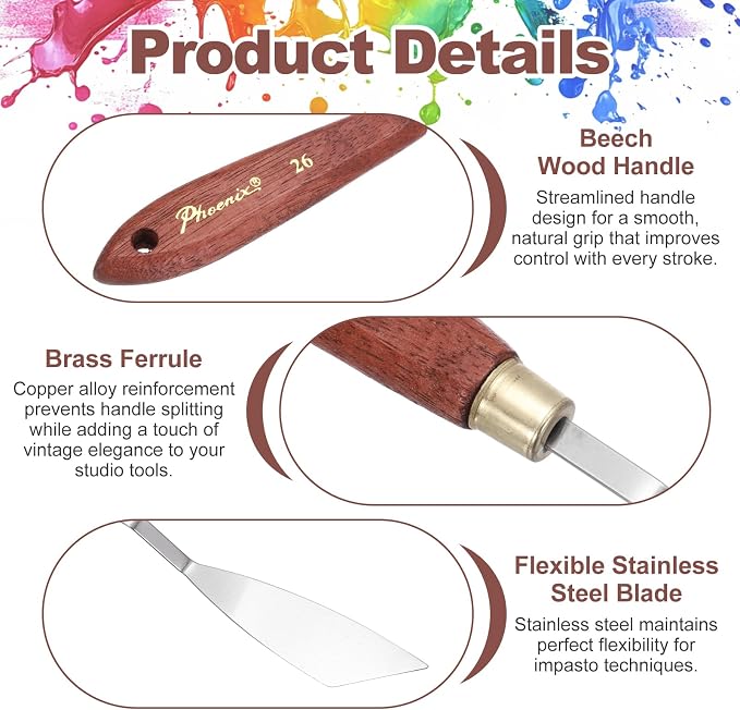 MECCANIXITY Pack of 1 Palette Knife No.26, 8.6" Long Palette Knives - Image 3