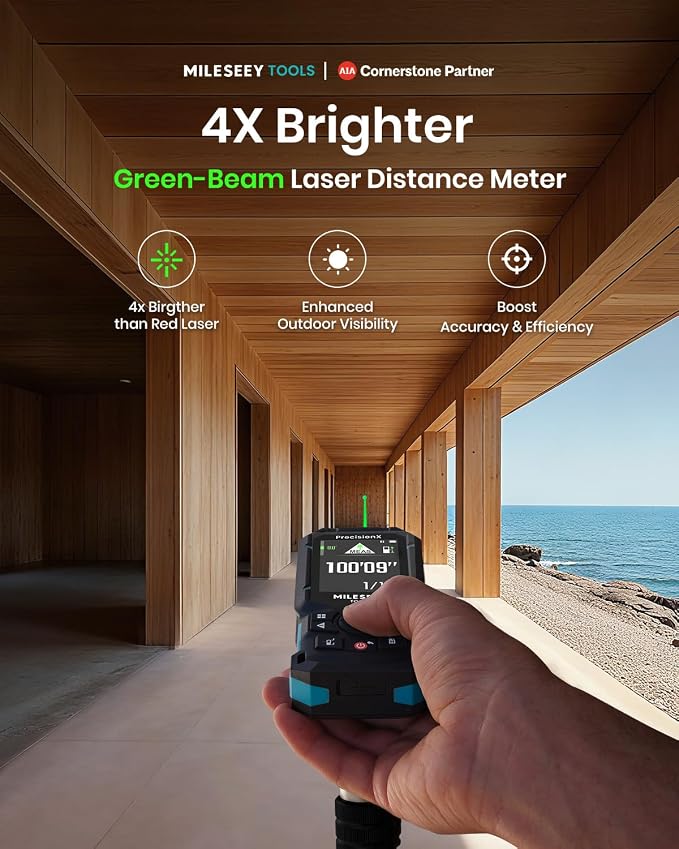 MILESEEY S50 Green-Beam Laser Distance Measure - 400ft Laser Measure - Image 2