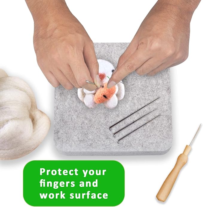 FCENDS Needle Felting Mat, 100% Natural Wool Needled Felting Pad, Thick and Firm - Image 4