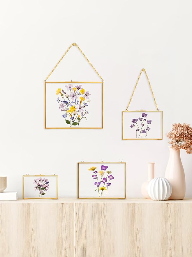REDHUGO Hanging Pressed Flower Frame Handmade, Double Glass Picture Frame - Image 3
