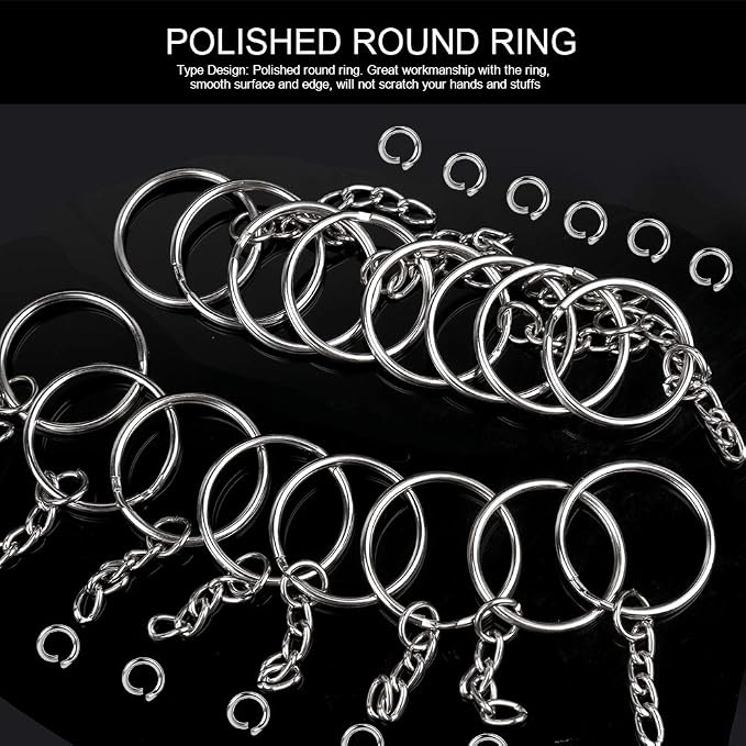 Teenitor 120Pcs Key Chain Rings Keychain Rings 1inch, Keychain Making Supplies - Image 3