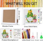 VIGEGU Gnome Cross Stitch Kits for Beginners, Flowers Stamped Cross Stitch for - Image 3