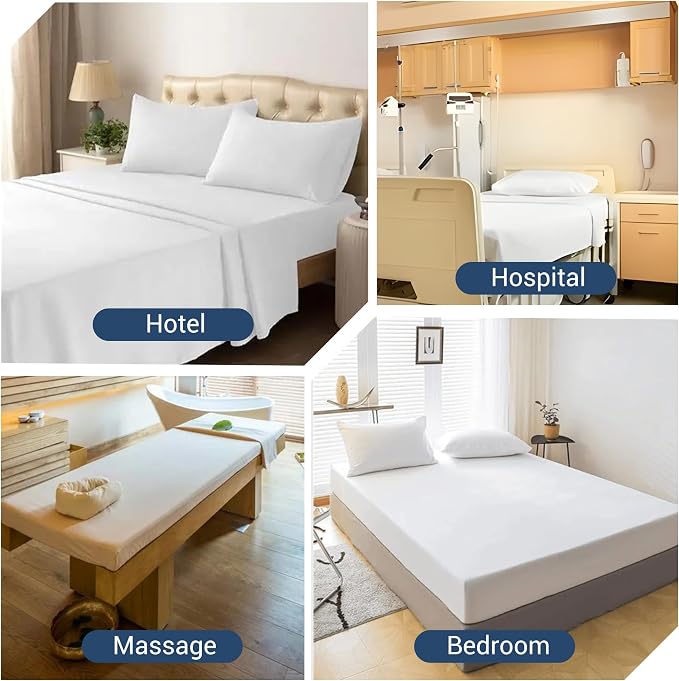 White Bulk Twin Fitted Sheet Only Deep Pocket 6 Pack, Quick Sort Bottom Bed - Image 8