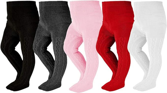 EPEIUS Baby Girl Tights Thick Cable Knit Leggings Stockings Cotton Pantyhose for Newborn Infant Toddler 3/4/5/6 Pack