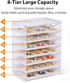 8-Tier Puzzle Organizer Rack, Wooden Puzzle Storage Holder - Image 3