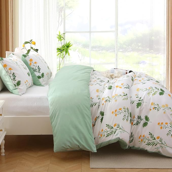 Duvet Cover Queen Size, Reversible Floral Vintage Duvet Cover Set - Image 2