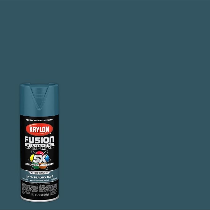 Krylon Fusion All-In-One 12 Oz. Satin Spray Paint, Peacock Blue - Image 2