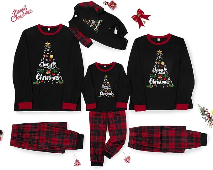 Awoscut Family Christmas Pajamas Matching Pajamas for Family, Xmas PJs Sets Holiday Sleepwear