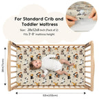 Yoofoss Baby Crib Sheets for Boys Girls, Fitted Crib Sheet 2 Pack for Standard - Image 2
