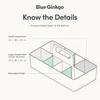 BLUE GINKGO Stackable Organizer Caddy, L-Rectangle, Made in Korea | Portable. - Image 4