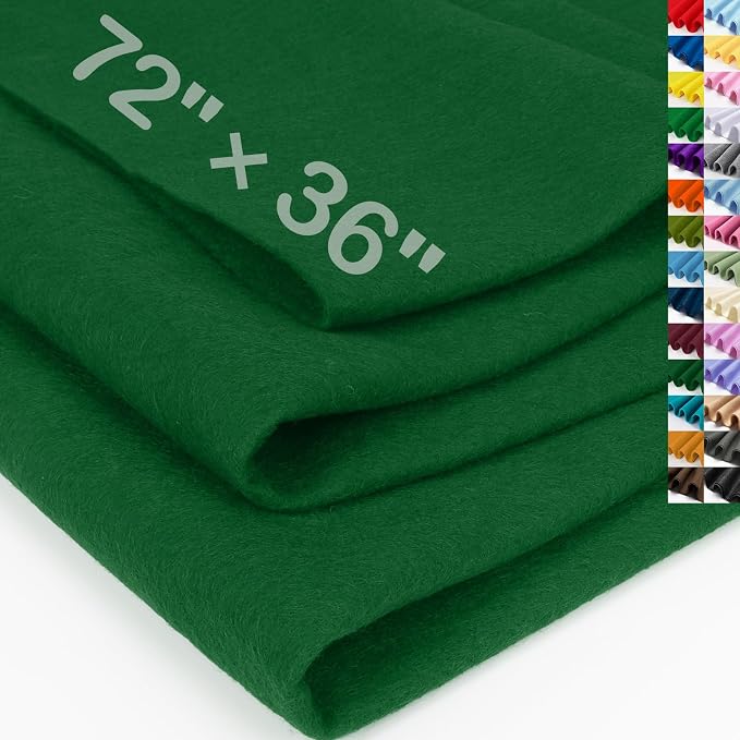 XSEINO Moss Green Large Felt Fabric 72" X 36 ", 1.4 mm Thick Soft Felt Fabric by XSEINOiscreating%EF%BC%81