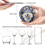 Drink Coaster Set of 6, Alaskan Malamute Dog Mom Lover Gift, Leather Drink - Image 3