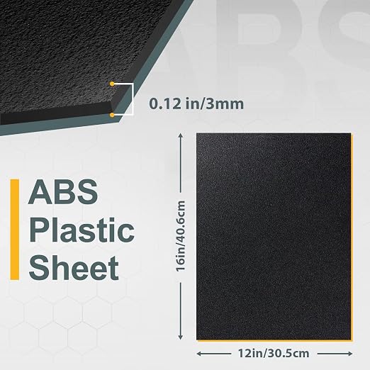 Plastic Sheet 12" x 16" x 0.125", Abs Plastic Sheets 6 Pack - Image 2