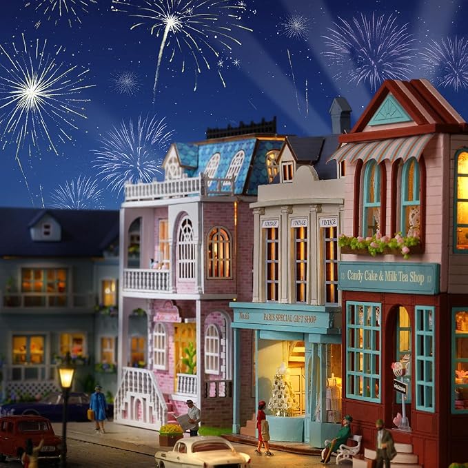 DIY Miniature House Kit, CUTEROOM Wooden Dollhouse Kit Mini House Making Kit - Image 5