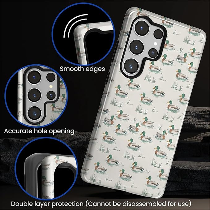 for Samsung Galaxy S25 Ultra Case, Cute Duck Pattern Glossy 2 in 1 Shockproof - Image 5