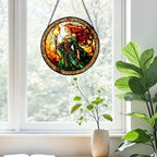 Greatingreat Stained Glass Window Hanging Brigid Goddess, Home Room Decor 7.8 - Image 5
