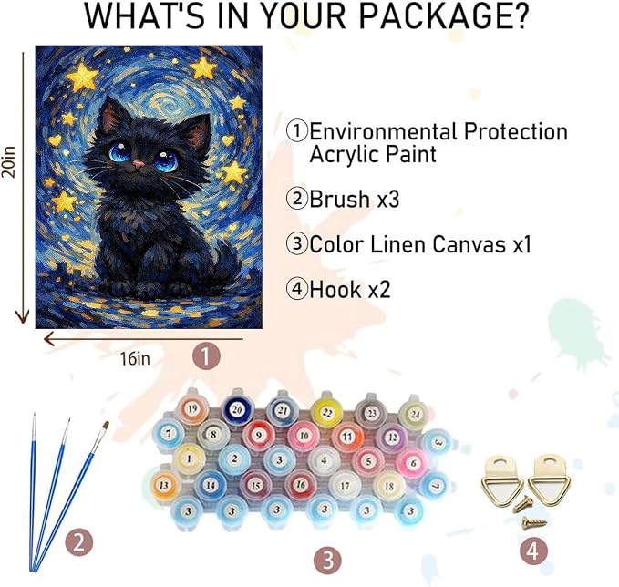 xackcme Cat Paint by Numbers for Adults - Image 2