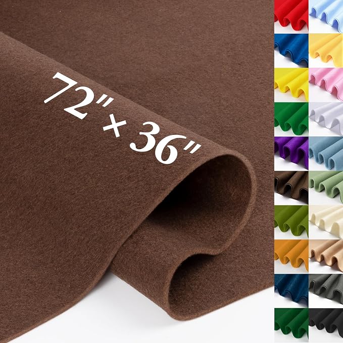 Chocolate Brown Fabric Sheet 72" X 36", 1.4mm Thick Large Soft Durable Flexible by MITINU