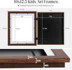 Kids Art Frames, 10x12.5 Front Opening Kids Artwork Frames Changeable, Displays - Image 3