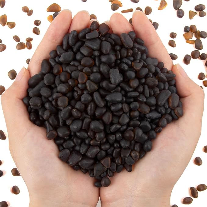 QEQEKAKA Sea Glass Stones for Crafts About 1LB Dark Brown Glass Pebbles by QEQEKAKA
