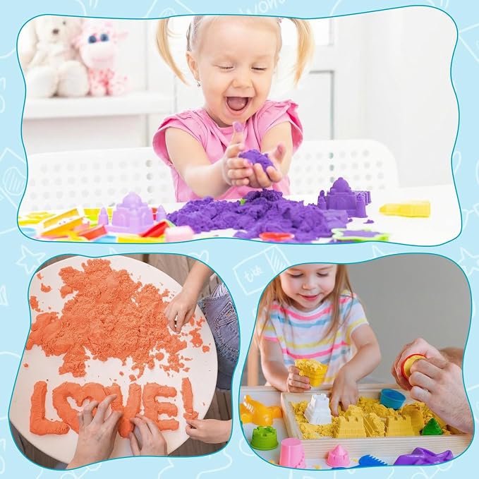 FURWEY 17.6lbs Play Sand, Mixed Packaging of 8-Color Sensory Sand, Suitable - Image 7