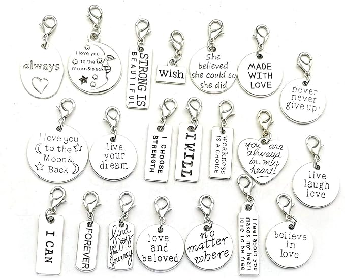 WOCRAFT 20pcs Craft Supplies Handmade Assorted Antique Silver Inspiration Words - Image 4