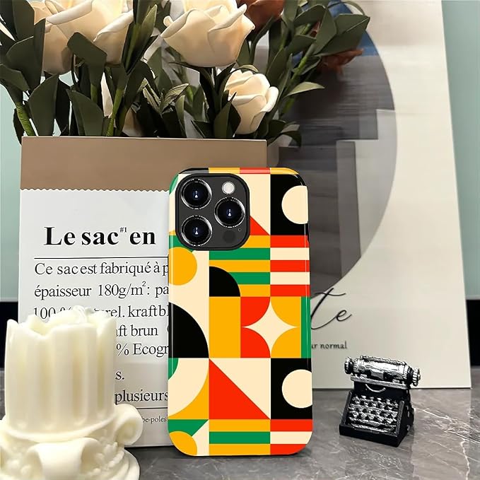 ZHEGAILIAN Case for iPhone 15 Pro Max, Geometric Colors Durable Shockproof - Image 7