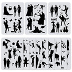 12 Pcs Large Silhouette Stencils by BURIUS