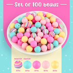 ASTARON 100 Pcs 15mm Silicone Beads - Image 2