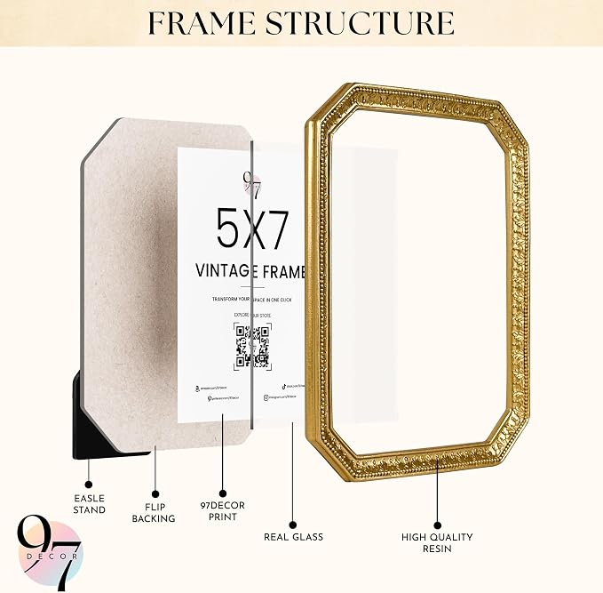 97 Decor 5x7 Vintage Picture Frame - Image 3