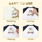 Tintnut Champagne Gold Holographic HTV Vinyl Roll, easy cut & weed, stretch - Image 4