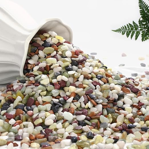 NUPICK 12 lbs Pebbles for Indoor Plants, 3/8 Inch Pea Gravel for Fish Tank by CreateAmazingChoice