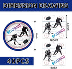 40Pcs Hockey Birthday Decorations Ice Sports Birthday Paper Plates and Napkins - Image 2