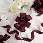 HUIHUANG Burgundy Satin Wired Ribbon 2.5 inch Wine Red Double-Faced Satin Wire - Image 8