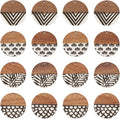 FASHEWELRY 16Pcs Flat Round Wood Resin Earrings Charms 35mm Round Wooden by FASHEWELRY