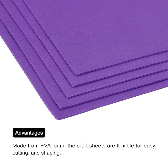 MECCANIXITY EVA Foam Sheets Dark Purple 35.4 Inch x 19.7 Inch 2mm Thick Crafts - Image 5