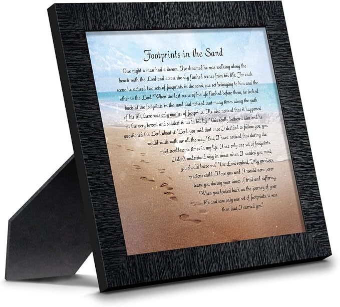 Footprints in the Sand Inspirational Wall Art, Beach Decor, Christian Gifts by CROSSROADSHOMEDECOR