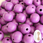 150Pcs Purple Wooden Beads - 18mm by SMANTA