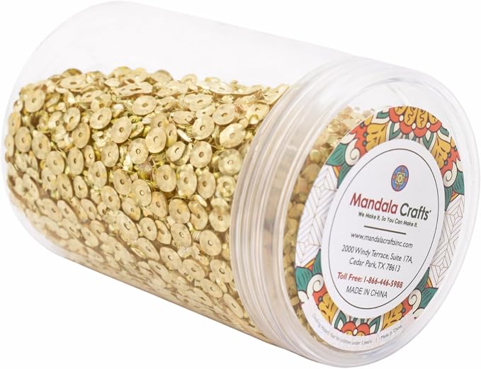 Mandala Crafts 6mm Cup Holographic Beige Sequins - Image 4
