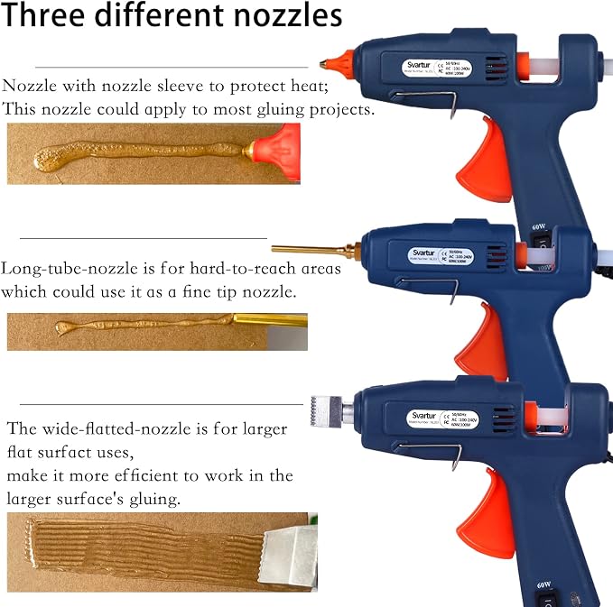 Full Size Hot Glue Gun with Case, 60W/100W/OFF Switch, 9.8ft Extra-long Power - Image 3
