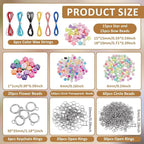 CRAFTYMELODY 606Pcs DIY Keychain Making Crafts Kits Beaded Keychain Making Kit - Image 2