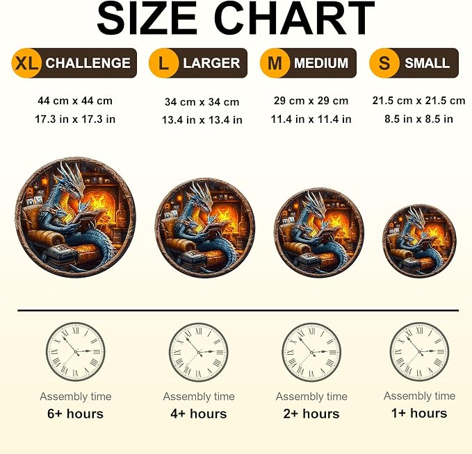 KAAYEE Wooden Puzzles for Adults, 3D Visual Effect Dragon Family Night Reading - Image 7