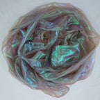 Coffee Brown Iridescent Organza Fabric - Image 6
