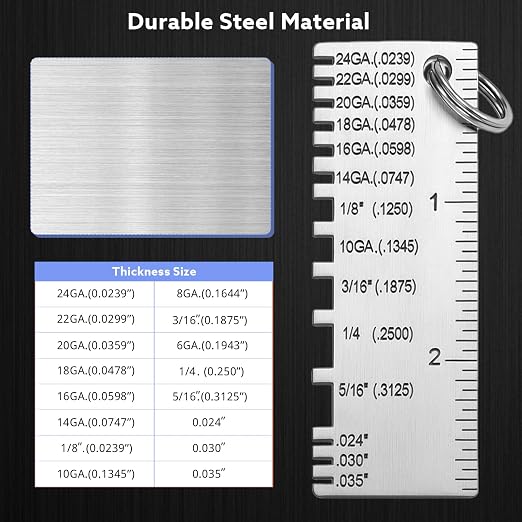 Pimoys 2 Pcs Stainless Steel Wire Gauge Measuring Tool Welding Tools, Metal - Image 4