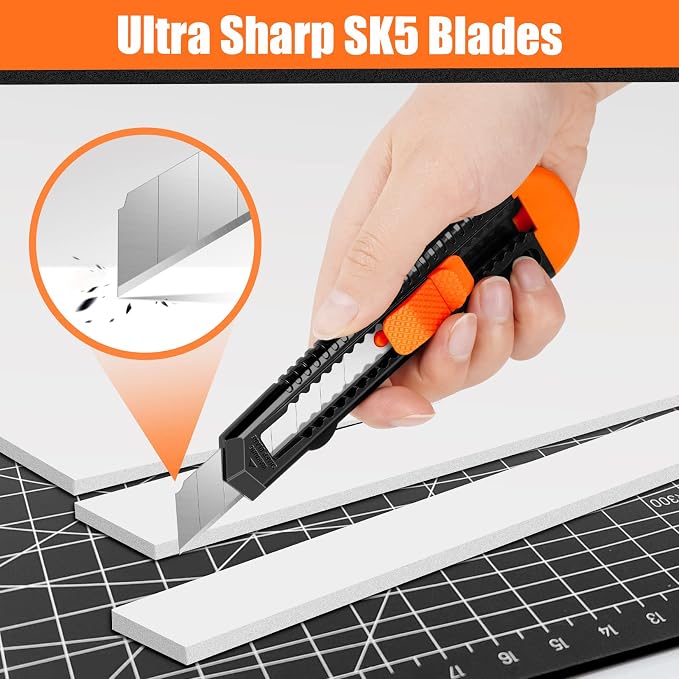DIYSELF 12-Pack Box Cutters, Disposable Utility Knife, Box Cutter Retractable - Image 3