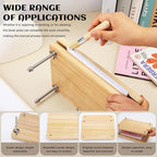 JUPEAN Book Press—7.9”x11.6” Wooden Book Binding Press Bookbinding Kit Flower - Image 3